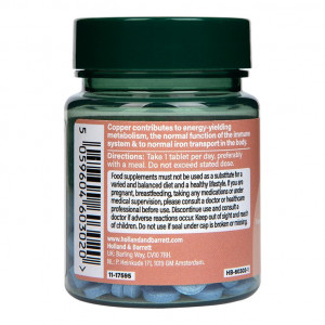 Хелатиран Мед (Chelated Copper) 2000мкг Holland & Barrett 90 таблетки дозировка