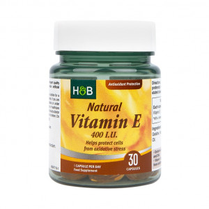 Витамин Е (Vitamin E) натурален 400 I.U. 30 капсули, H&B - Img 1