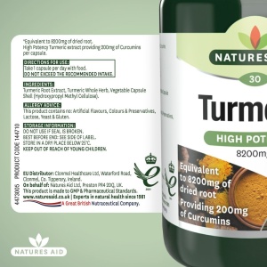 Куркума Форте 8200 мг Natures Aid 60 капсули - Img 3