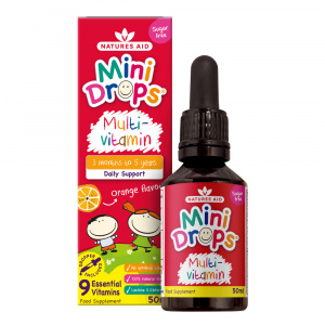 Mini Drops Multi-vitamin, Natures Aid