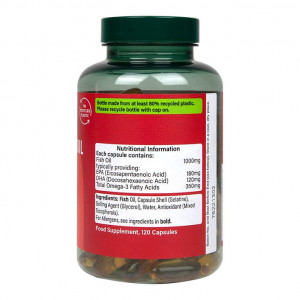 Омега-3 концентрирано рибено масло (Omega 3 Fish Oil) 1000mg 120 капсули, H&B - Img 2