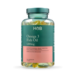 Омега-3 концентрирано рибено масло (Omega 3 Fish Oil) 1200mg 120 капсули, H&B