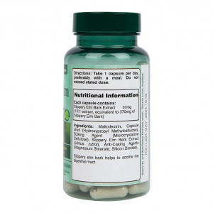 Хлъзгав бряст кора (Slippery Elm Bark) 370мг 90 капсули, H&B - Img 2