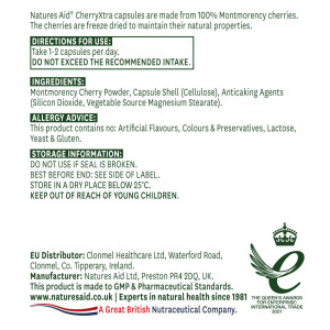 Чери Екстра Вишни Монтморенси Cherry Xtra 60 капсули, Natures Aid - Img 2