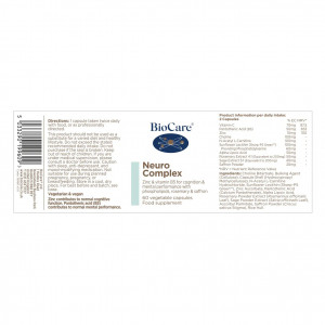 BioCare Neuro Complex 60 Vcaps съдържание