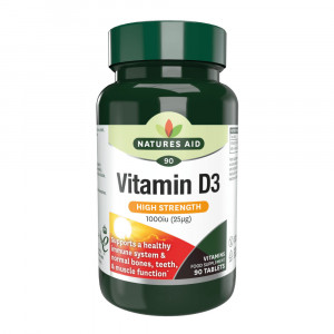 Витамин Д3 (Vitamin D3) 1000iu 90 таблетки, Natures Aid