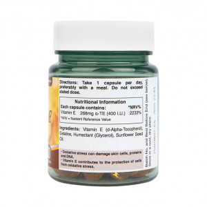 Витамин Е (Vitamin E) натурален 400 I.U. 30 капсули, H&B - Img 2