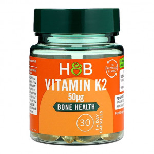 Витамин К2 (Vitamin K2) (MK7) 50мкг 30 капсули, H&B - Img 4