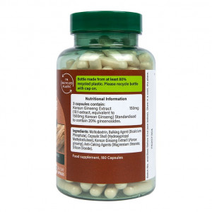 Корейски женшен (Korean Ginseng) 500мг 180 капсули, H&B - Img 2