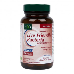 Пробиотик с Ацидофилус (Chewable Acidophilus Strawberry 1 Billion) 1млрд. 120 дъвчащи таблетки, H&B - Img 5