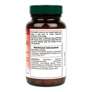 Пробиотик с Ацидофилус (Chewable Acidophilus Strawberry 3 Billion) 3млрд. 120 дъвчащи таблетки, H&B - Img 7