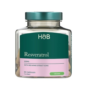 Ресвератрол (Resveratrol) 250мг с екстракт от червено вино 10мг 60 капсули, H&B - Img 1