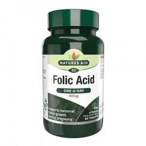 Фолиева киселина (Folic Acid) 400mcg 90 таблетки, Natures Aid - Img 2
