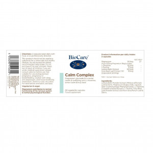 BioCare Calm Complex 60 Vcaps съдържание