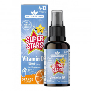 Super Stars Vitamin D3 за Деца 30ml спрей, Natures Aid - Img 5