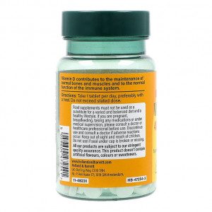 Витамин Д (Vitamin D 4000 I.U.) 100мкг 120 таблетки, H&B - Img 3