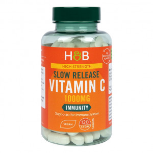 Витамин C с удължено освобождаване (Vitamin C Timed Release with Rose Hips) 1000мг 120 таблетки, H&B - Img 1
