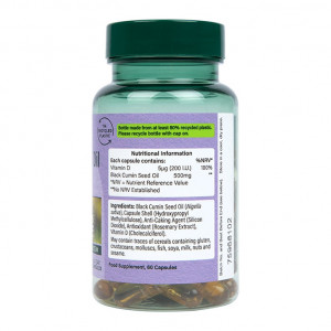 Масло от семе на черен кимион (Black Seed Oil) Holland & Barrett 60 капсули състав