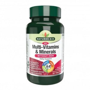 Мултивитамини и минерали без желязо (Multi-Vitamins & Minerals) 60 таблетки, Natures Aid