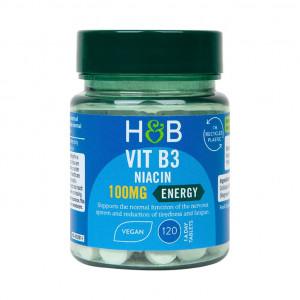 Ниацин (Vitamin B3) 100mg 100 таблетки, H&B - Img 1