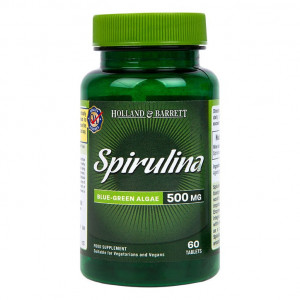 Спирулина (Spirulina) 500мг 60 таблетки, H&B