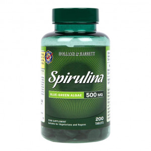 Спирулина (Spirulina) 500мг 200 таблетки, H&B - Img 3