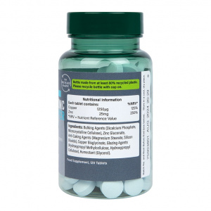 Цинк хелат 25мг с мед (High Strength Chelated Zinc with Copper) 120 таблетки, H&B - Img 2