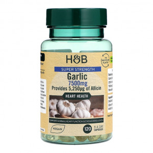 Чесън с алицин без мирис (Odourless Garlic With Allicin) 7500мг 120 капсули - Img 1