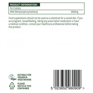 Метилсулфонилметан МСМ (Methylsulfonylmethane MSM) 1000мг 90 таблетки, Natures Aid - Img 4