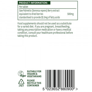 Сао палмето (Saw Palmetto) 500мг 90 таблетки, Natures Aid - Img 3