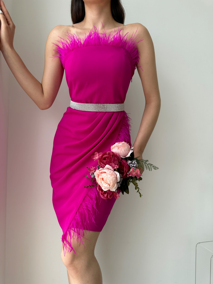 Rochie de stofa cu pene Cod:RF8962