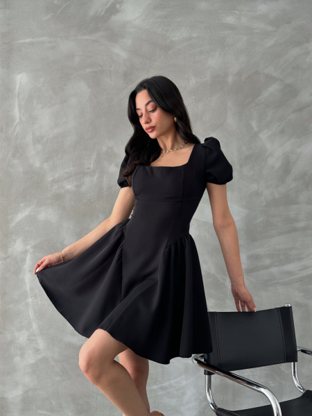 Rochie scurta cu maneci bufante