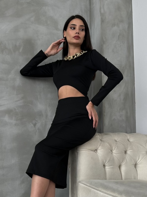 Rochie dama cu accesoriu la gat - Img 1