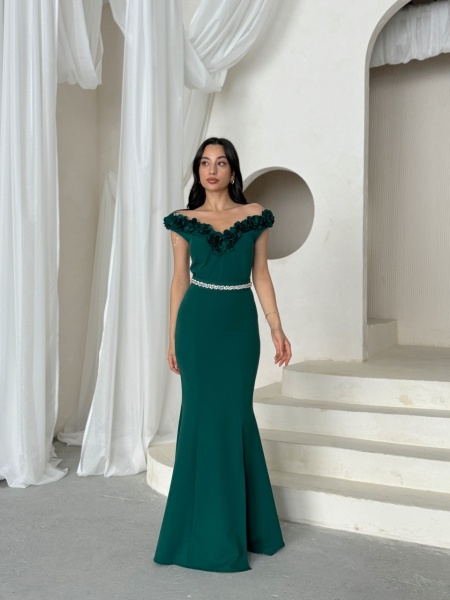 Rochie eleganta lunga cu accesoriu curea
