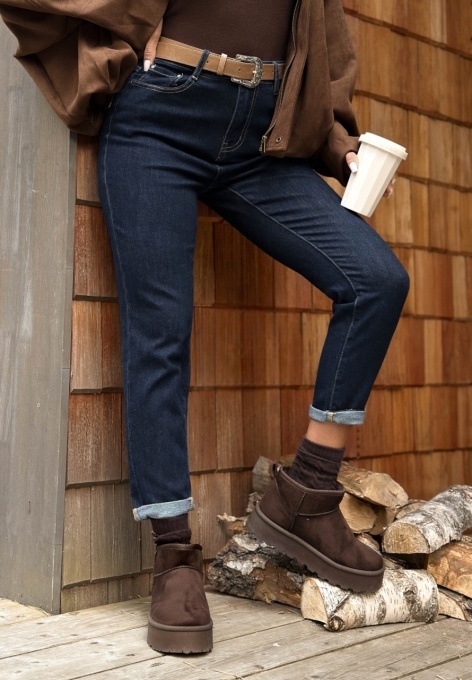 Blugi mom fit elastici simpli - Img 1