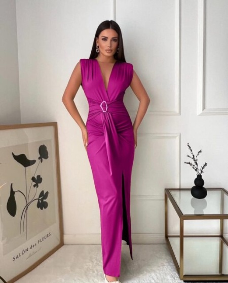 Rochie eleganta din lycra cu accesoriu in talie