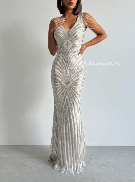 Rochie eleganta lunga cu paiete