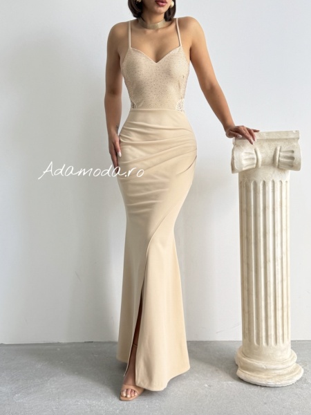 Rochie eleganta lunga cu strasuri tip sirena