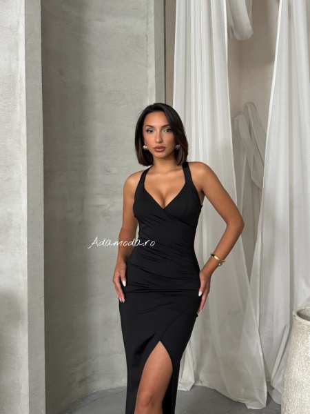Rochie eleganta din lycra cu bretele impletite pe spate