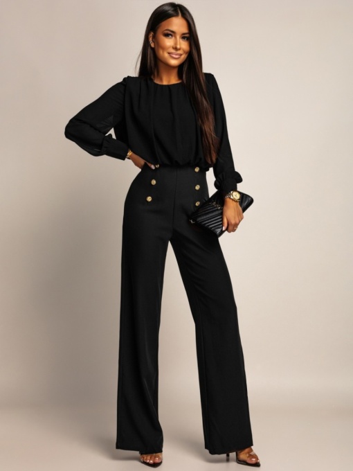 Salopeta evazata accesorizata cu nasturi