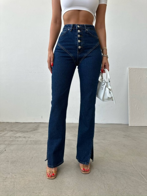 Blugi dama drepti cu nasturi - Img 1