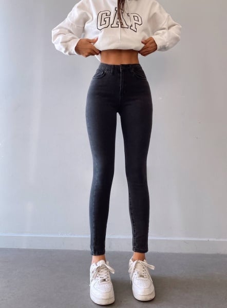 Blugi skinny elastici cu captuseala