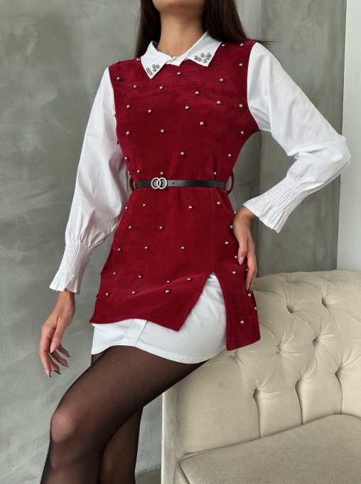 Camasa stil vesta cu accesoriu curea - Img 1