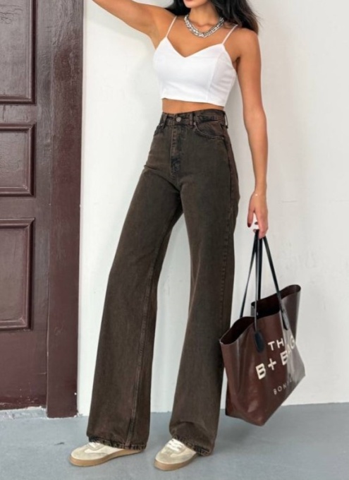 Blugi evazati simpli - Img 1