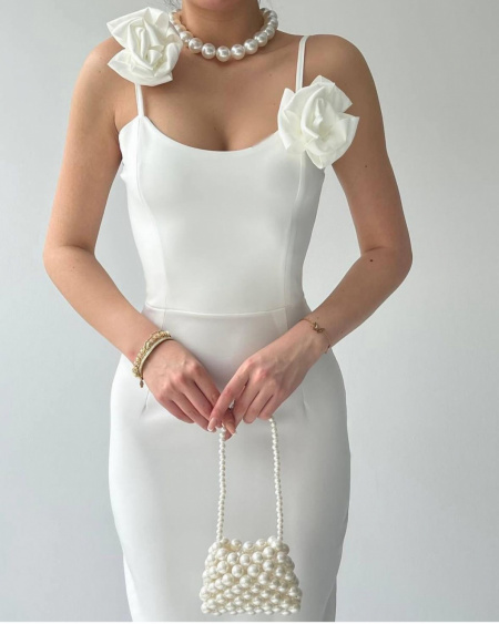 Rochie eleganta midi cu bretele