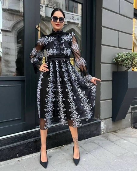 Rochie eleganta midi din tul