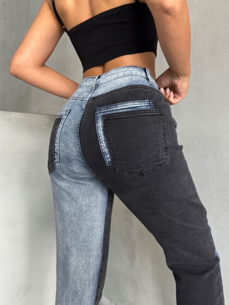 Blugi mom fit elastici in doua culori