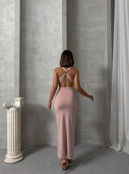 Rochie eleganta din lycra cu bretele impletite pe spate