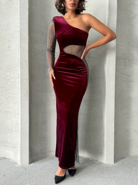 Rochie eleganta lunga din catifea