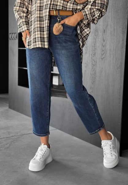 Blugi mom fit elastici simpli